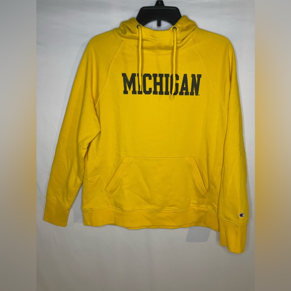 Champion University of Michigan Yellow Basic Arch Hooded Sweatshirt XL Youth